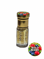 Wild Berry concentrated perfume oil in a gold octagonal roller bottle with a Universal Aromas CPO cap label