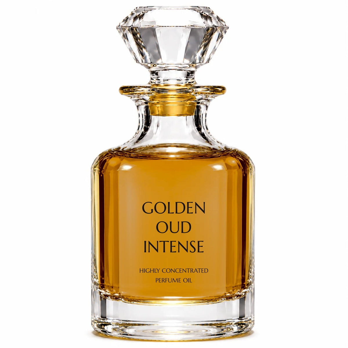 Golden Oud Intense concentrated perfume oil decanter