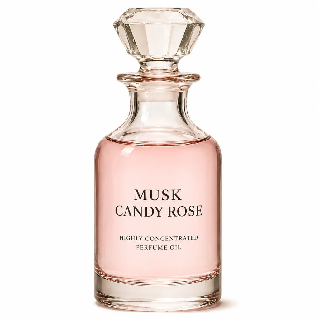 Musk Candy Rose concentrated perfume oil decanter
